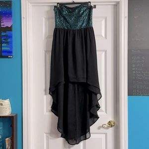 Forever 21 Asymmetrical Strapless Prom Sequin